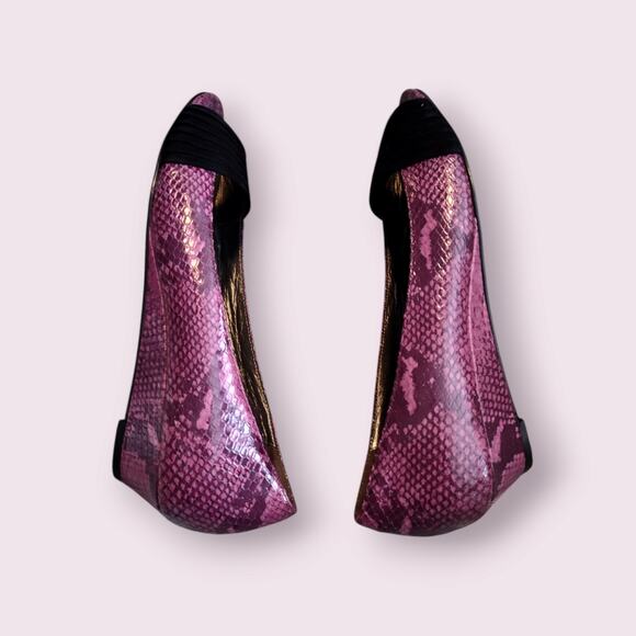 Cole Haan Air Women's Purple Snakeskin Style Peep Toe Wedge Pump Sz 10.5 B‎ - Picture 4 of 9